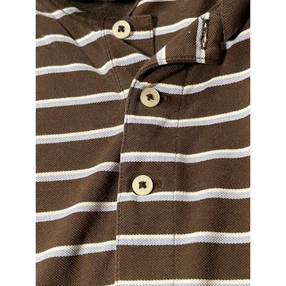 Polo Golf Shirt Mens Large Ralph Lauren Pima Cotton Striped Short Sleeve Sports - Picture 7 of 10
